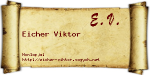Eicher Viktor névjegykártya